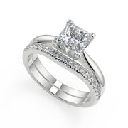 Eileen Squared 4 Claw Solitaire Princess Cut Diamond Engagement Ring - Nivetta